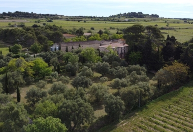 Vue aérienne du domaine à vendre en région Occitanie